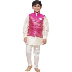 AJ DEZINES Boys Indian Wear Bollywood Style Kurta Pyjama Waistcoat for Kids