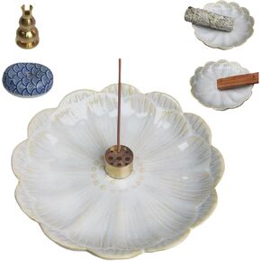 حامل البخور السيراميك ، موقد البخور مع 3 أجهزة كمبيوتر ثقوب البخور ، الماسك الرماد متعدد الأغراض للعصي ، لفائف ، سيج و Palo Santo ، Smudge Bowl مع تصميم أنيق ، مثالي للديكور المنزلي (الأزرق) in Kuwait