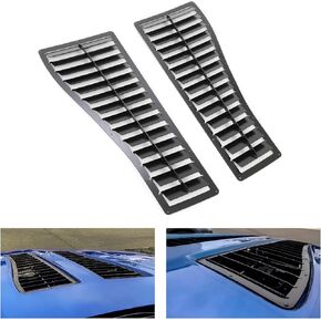 HECASA Pair Hood Louver Inserts Hood Scoop Compatible with 1985-1990 Chevy Chevrolet Camaro Z28 IROC-Z IROC Vented Heat Extractor Steel Black Powder Coated