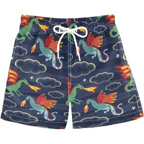 Dragons Cute Kids Boys Teens Quick Dry Swim Trunks,Toddler Boy Swimsuit,Kids Beach Board Shorts Size 8 Multicoloured
