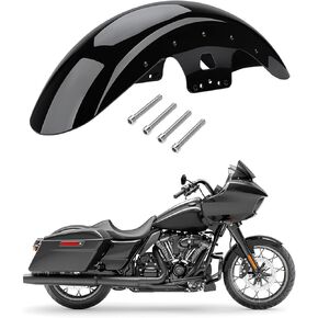 19" Front Fender Motorcycle Mudguard For Harley Touring CVO Electra Glide Road Glide Road King Street Glide 2014-2023 Painted Black, Metal