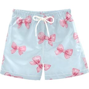 Boys Swim Trunks with Boxer Brief Liner, Ice Cream Cone Boys Swimwear Quick Dry Bathing Suit Toddler Swim Trunks