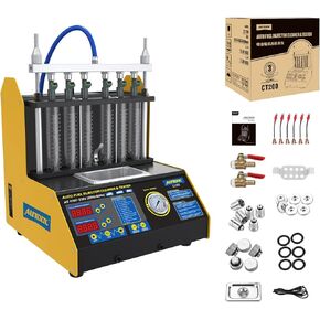 AUTOOL Automotive 6-Cylinder 110V GDI Fuel Injector Cleaning Machine,EFI Fuel Injector Cleaner Kit Tool,FSI Fuel Injector Tester Cleaner for All Petrol and Car Motorcycle