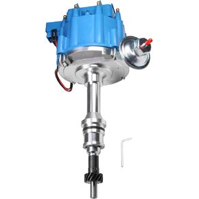 HEI Ignition Distributor with 65K Volt Coil Replacement For Ford Small Block SBF 221 260 289 302 5.0 Replace 1030211, 1030213, PE330, PE330U, JM6502BL Blue Cap