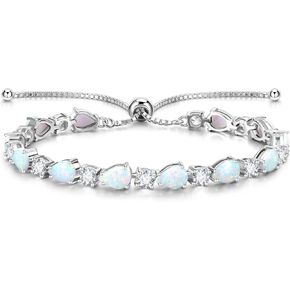FANCIME Shine of Tears Birthstone Tennis bolo Bracelets Sterling Silver Tennis Bracelets Charm Fine Jewelry Mother's Day Birthday Gifts for Women Mom