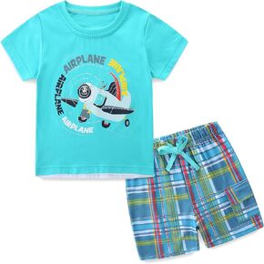 طفل صغير بوي الملابس الصيفية أطفال ملابس القطن للأطفال شورتات القميص المحدد 1-7 سنوات in Kuwait