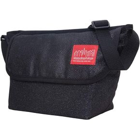 Manhattan Portage Midnight Mini NY Messenger Bag With Zip Pocket And Spacious Compartment Water Resistant Cordura 1000D (Black)