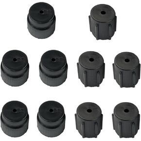 10 PCS Compledeer Valve Cover مع علامة على أعلى ، غطاء الضغط المنخفض للضغط العالي ، ملحق ضبط التثبيت غير المدمر ، لمعظم السيارات (أسود)