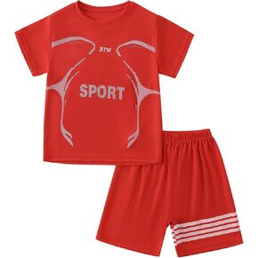 Boys' Athletic Clothing Shorts Sets 2 Piece Quick Dry T-Shirt and Basketball Shorts Outfit for Running, Gym, Sports