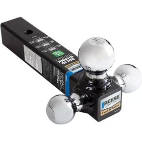 Reese Towpower 2 inch Solid Shank Tri-Ball Ball Mount 1-7/8, 2 & 2-5/16 inch Hitch Balls, Heavy-Duty Towing, RV, Trailer, Truck, 16,000 lbs Capacity