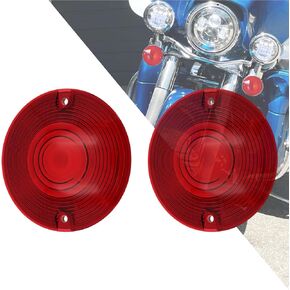 HDBUBALUS Flat Turn Signal Light Red Lens Cover 3.25" Fit For Harley Touring Road King Electra Glides Ultra Glide Road Glide Street Glide 1986-up 2pc