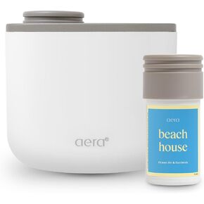 Aera Mini Home Fragrance Diffuser and Mini Beach House Scent Refill Bundle - for Rooms 100-500 Sq Ft - Alexa Compatible, Hypoallergenic, Family and Pet Safe, App Controlled