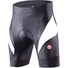 Men's Cycling Shorts Padded Bicycle Riding Half Pants Bike Biking Cycle Tights (Black-Black, XXXX-Large)
