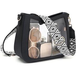 لوكسومو Clear Crossbody Bags Stadium معتمدة ، محافظ واضحة مع حقيبة حزام الجيتار الصافية لأحداث الملعب ، الحفلات الموسيقية