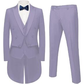 Mens Suits 3 Piece Slim Fit Formal Tailcoat Blazer Pants Vest Set for Performance Long Tail Tuxedos Wedding Dress Coat