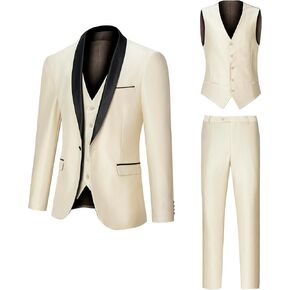 بدلة الرجال النحيفة ملائمة 3 قطع للرجال ، وزر واحد شال الصلب شال السترة السترة سترة in Kuwait