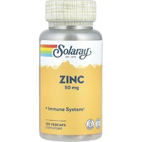Solaray Zinc Amino Acid Chelate 50 mg VCapsules, 100 Count
