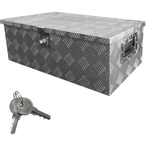 30 Inch Aluminum Truck Tool Box, Heavy Duty Aluminum Truck Bed Tool Box with Side Handle, Lock and Keys, Job Tool Chest For Storage And Organization, Diamond Plate Tool Box 30" x 13" x 10"-Silver