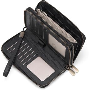 GAEKEAO Wallet for Women Clutch Leather RFID Blocking Wristlet Purse Zip Around Wallets Large Capacity Credit Card Holder