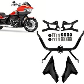 Psler Road Glide Side Fairing لوحة دعم مجموعة قوسين - لوحة جانبية للدراجات النارية Fairing for Touring Road Glide Cvo St Fltrxstse 2024 Fltrxse 2023 2024 Road Glide Fairing Support Bracket （Gloss Black） in Kuwait