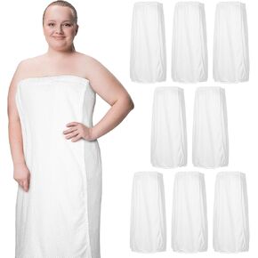 Tigeen 8 PCS Spa Women's Spa يلتف أردية سبا خفيفة الوزن مع إغلاق قابل للتعديل وأعلى مرنة (متوسطة ، أبيض) in Kuwait