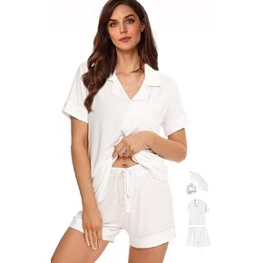 4Pcs Pajamas Set for Women Sleepwear Womens Soft Pajama Sets Button Down Nightwear Knit Pjs Lounge Sets XS-XXL