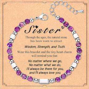Nature Stone Bracelet, Trendy Teen Girl Gift Ideas with Quote Card for Birthday Christmas Easter Valentines