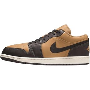 Air 1 Low SE Men's Shoes (HQ3603-201, Flax/Baroque Brown/Vintage Coral/Black) Size 12