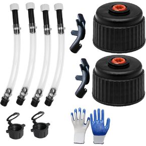 2pcs cap jug jug fuel jug ، 4pcs خرطوم حشو الوقود مع الانحناء ، يمكن للغاز البديل الحد الأقصى 5.5 غالون أباريق