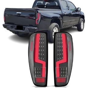 LED Tail Lights Assembly Compatible with 2004-2012 Chevy Colorado GMC Canyon Rear Light Brake LampTaillights, LED Red