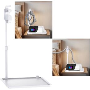 CPAP Protector Mat & CPAP Hose Holder - Bedside Organizer with Retractable CPAP Hook for CPAP Mask & Tubing, Keeps CPAP Supplies Neat and Tidy, Enhances Sleep Quality (Black)
