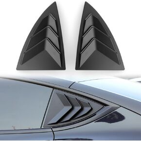 ACLONG Rear Side Window Louvers Fit for Kia Forte 2019 2020 2021 2022 2023 2024 Racing Sport Style Triangular Window Glass Blinds Air Vent Scoop Shades Cover Black-2 PCS