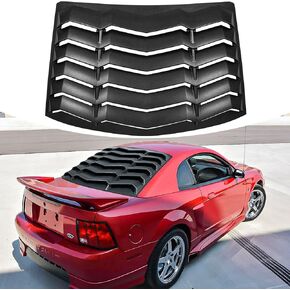 Rear Window Louvers Windshield Sun Shade Cover Fit for Ford Mustang 1999-2004 in GT Lambo Style (Matte Black)