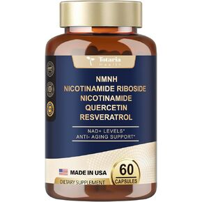 NMNH (NAD or NMN Alternative Supplement) (Dihydronicotinamide Mononucleotide), Natural NAD+ Level Support, 5-in-1 Ultra Strength Formula w/Flush-Free Vitamin B3