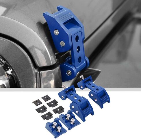 Jwwy for Jeep Wrangler Hood Latches Clamp Aluminium Stefit Steel Hood Catch Fastene مع مجموعة قفل متوافقة مع Jeep Wrangler JK/JKU 2007-2017 ، JL/JLU 2018-2025+ & Gladiator JT 2020-2025+ 4xe Red A in Kuwait