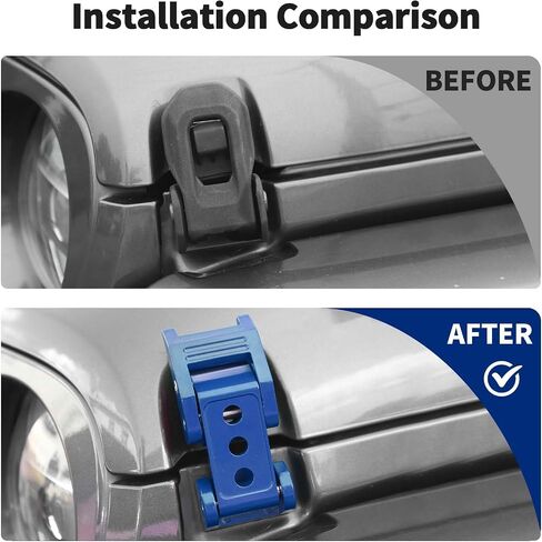Jwwy for Jeep Wrangler Hood Latches Clamp Aluminium Stefit Steel Hood Catch Fastene مع مجموعة قفل متوافقة مع Jeep Wrangler JK/JKU 2007-2017 ، JL/JLU 2018-2025+ & Gladiator JT 2020-2025+ 4xe Red A in Kuwait