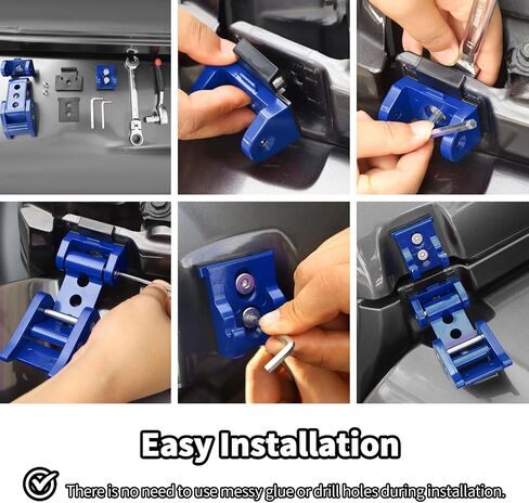 Jwwy for Jeep Wrangler Hood Latches Clamp Aluminium Stefit Steel Hood Catch Fastene مع مجموعة قفل متوافقة مع Jeep Wrangler JK/JKU 2007-2017 ، JL/JLU 2018-2025+ & Gladiator JT 2020-2025+ 4xe Red A in Kuwait