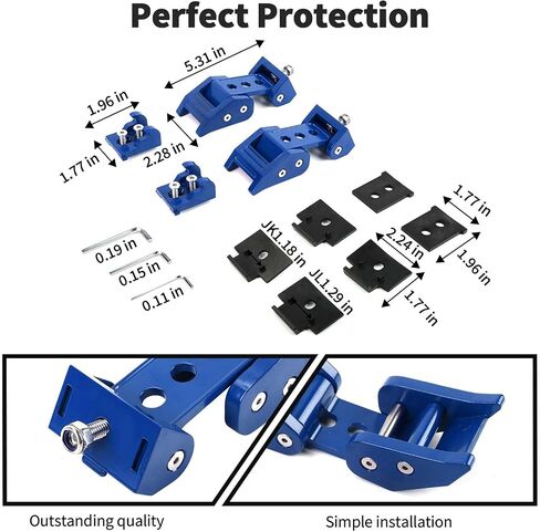 Jwwy for Jeep Wrangler Hood Latches Clamp Aluminium Stefit Steel Hood Catch Fastene مع مجموعة قفل متوافقة مع Jeep Wrangler JK/JKU 2007-2017 ، JL/JLU 2018-2025+ & Gladiator JT 2020-2025+ 4xe Red A in Kuwait