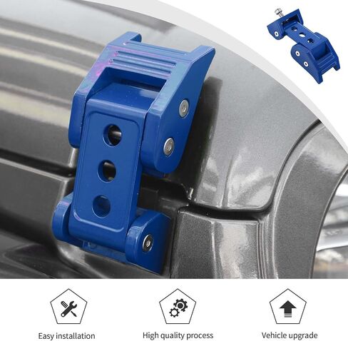 Jwwy for Jeep Wrangler Hood Latches Clamp Aluminium Stefit Steel Hood Catch Fastene مع مجموعة قفل متوافقة مع Jeep Wrangler JK/JKU 2007-2017 ، JL/JLU 2018-2025+ & Gladiator JT 2020-2025+ 4xe Red A in Kuwait