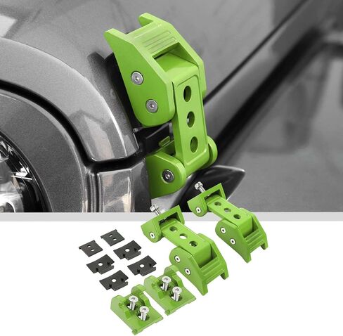 Jwwy for Jeep Wrangler Hood Latches Clamp Aluminium Stefit Steel Hood Catch Fastene مع مجموعة قفل متوافقة مع Jeep Wrangler JK/JKU 2007-2017 ، JL/JLU 2018-2025+ & Gladiator JT 2020-2025+ 4xe Red A in Kuwait