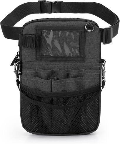 Trunab Nurse Fanny Pack with Tape Holder and Medical Gear Pockets, Utility Nurse Waist Storage Bag, with Adjustable Waist Strap, Nurse Belt Organizer Pouch for Stethoscopes, Scissors Black in Kuwait