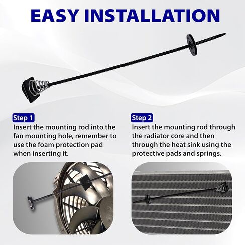 Fan Mounting Kit, Radiator Fan Zip Ties Clips Mounting Kit, Electric Mount Hold Down for Cooling Fan Transmission Cooler Radiator Fan Kit for Universal Car Vehicle in Saudi Arabia