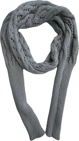 Knitted Cable Wrap,Shrugs for Women,Knitted Wrap,Scarf with Sleeves for Women,Sweater Scarf with Sleeves(Black) in Saudi Arabia