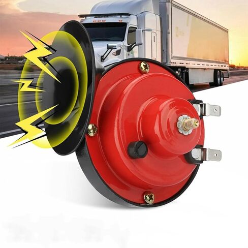 Train Horns Car Horn Car Air Electric Snail Horn 300DB Super Loud Air Horn Waterproof Automotive Accessories Universal for Car Truck Motorcycle Boat (Red, 24V, 1 Pack) in Kuwait