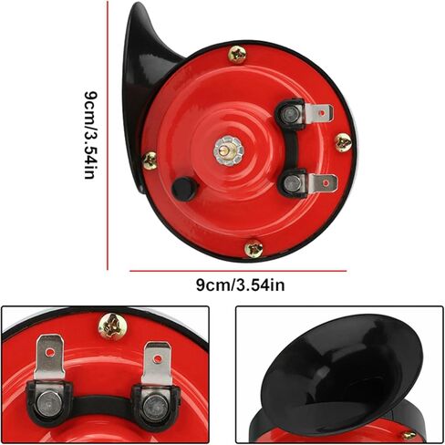 Train Horns Car Horn Car Air Electric Snail Horn 300DB Super Loud Air Horn Waterproof Automotive Accessories Universal for Car Truck Motorcycle Boat (Red, 24V, 1 Pack) in Kuwait