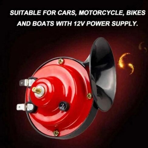 Train Horns Car Horn Car Air Electric Snail Horn 300DB Super Loud Air Horn Waterproof Automotive Accessories Universal for Car Truck Motorcycle Boat (Red, 24V, 1 Pack) in Kuwait