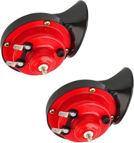 2PCS 300DB Super Loud Train Horns, 12V Waterproof Air Electric Snail Horn Replacement Kit, Universal Durable Raging Sound Air Horns for Car, Motorcycle, Truck, Marine Boat (Silver) in Kuwait