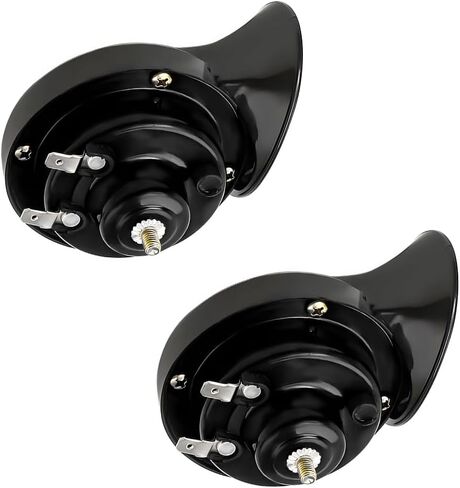 2PCS 300DB Super Loud Train Horns, 12V Waterproof Air Electric Snail Horn Replacement Kit, Universal Durable Raging Sound Air Horns for Car, Motorcycle, Truck, Marine Boat (Silver) in Kuwait