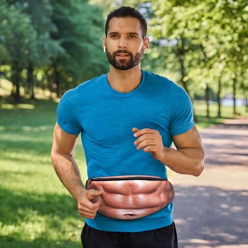 Funny Gifts White Elephant Gifts, Wisedom Gag Gifts Dad Bag Fanny Pack & 3D Beer Belly Waist Pack Waterproof For Women Men Christmas Stocking Stuffers for Men (Thin Hair) in Kuwait