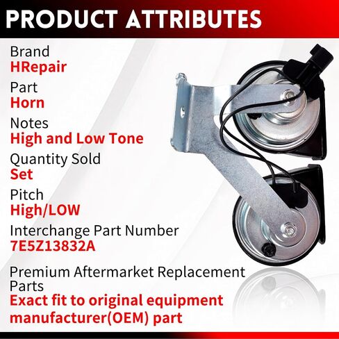 Low Pitch Horn Assembly firs for Ford Focus/Lincoln/Mercury 1995-2005,Replaces#2W7Z-13800-BA in Saudi Arabia